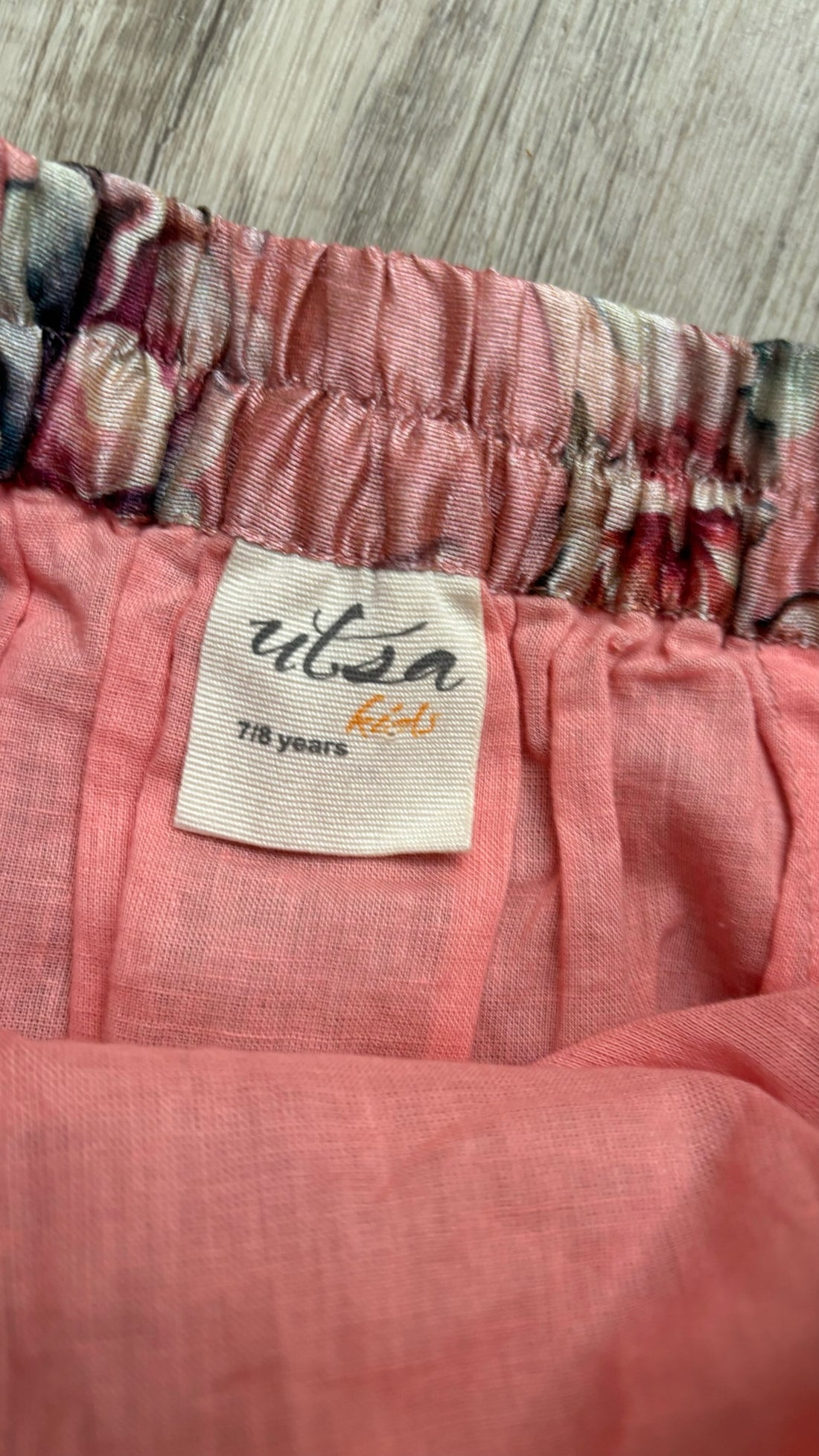 Utsa Kids Pink Floral Skirt