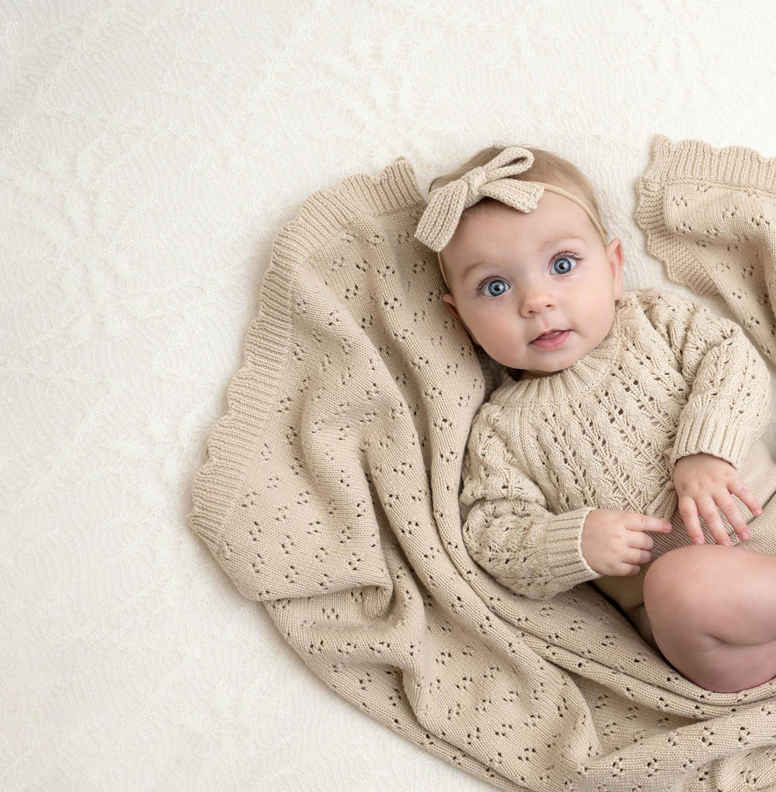 Grace Knitted Cotton Baby Blanket
