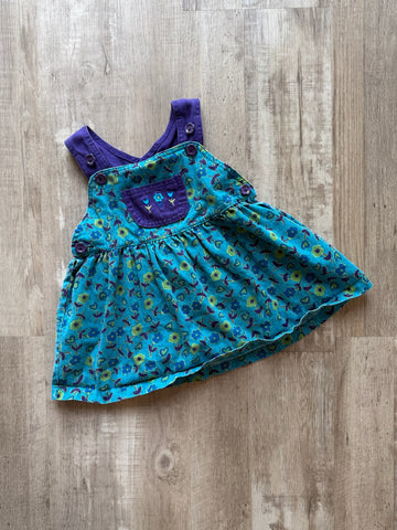 Vintage Blue & Purple Floral Dress