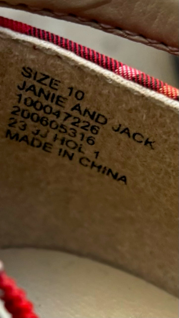 Janie & Jack Christmas Plaid Mary Janes