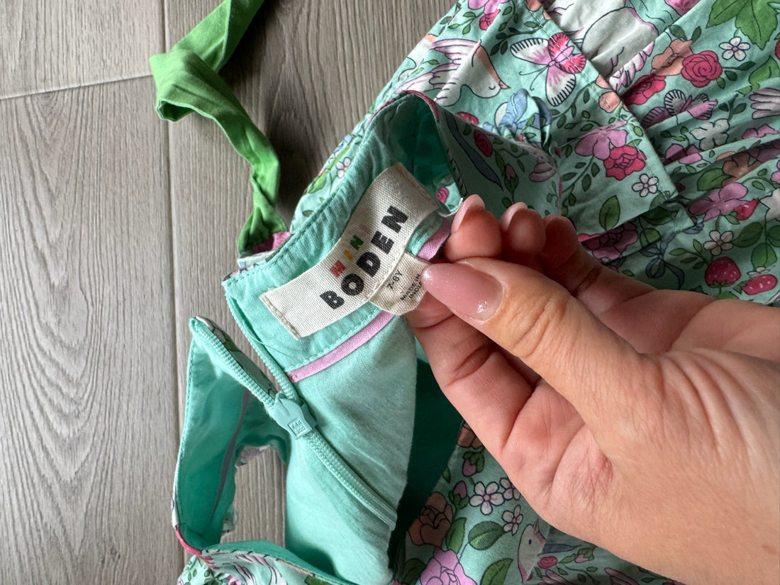 Boden Green Heart Floral Maxi
