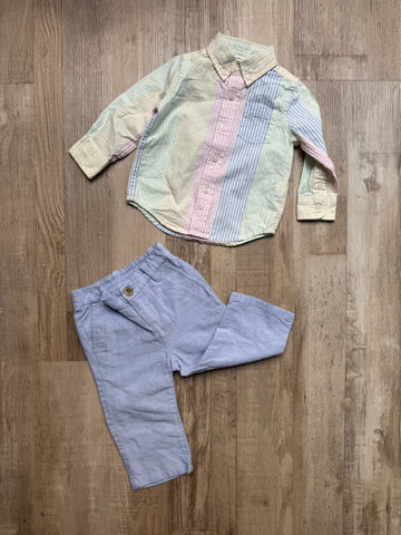 Janie & Jack Pastel Button Down and Pants