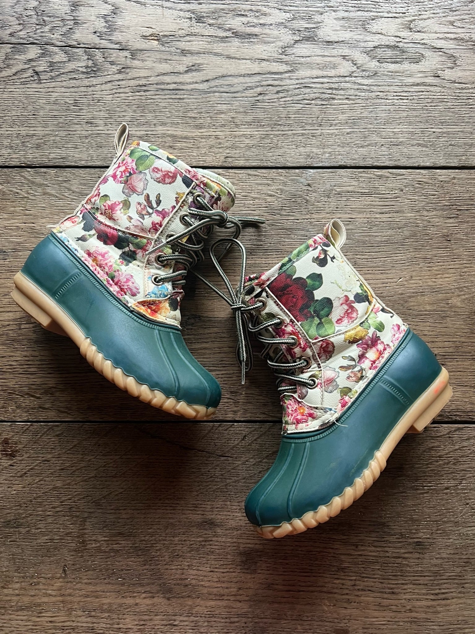 Floral Duck Boots