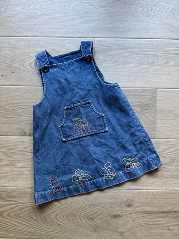 Vintage Embroidered Jean Dress