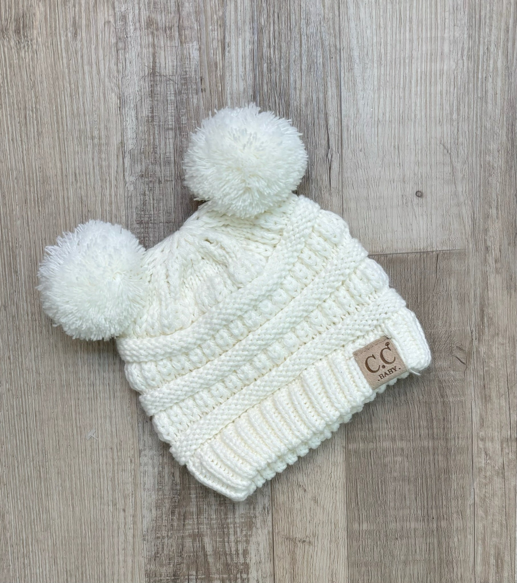 C.C White Knit Beanie