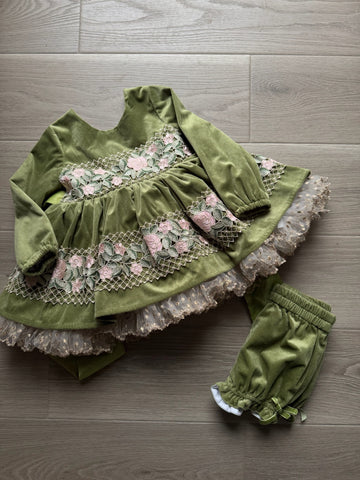 Wild Lilies Green Dress