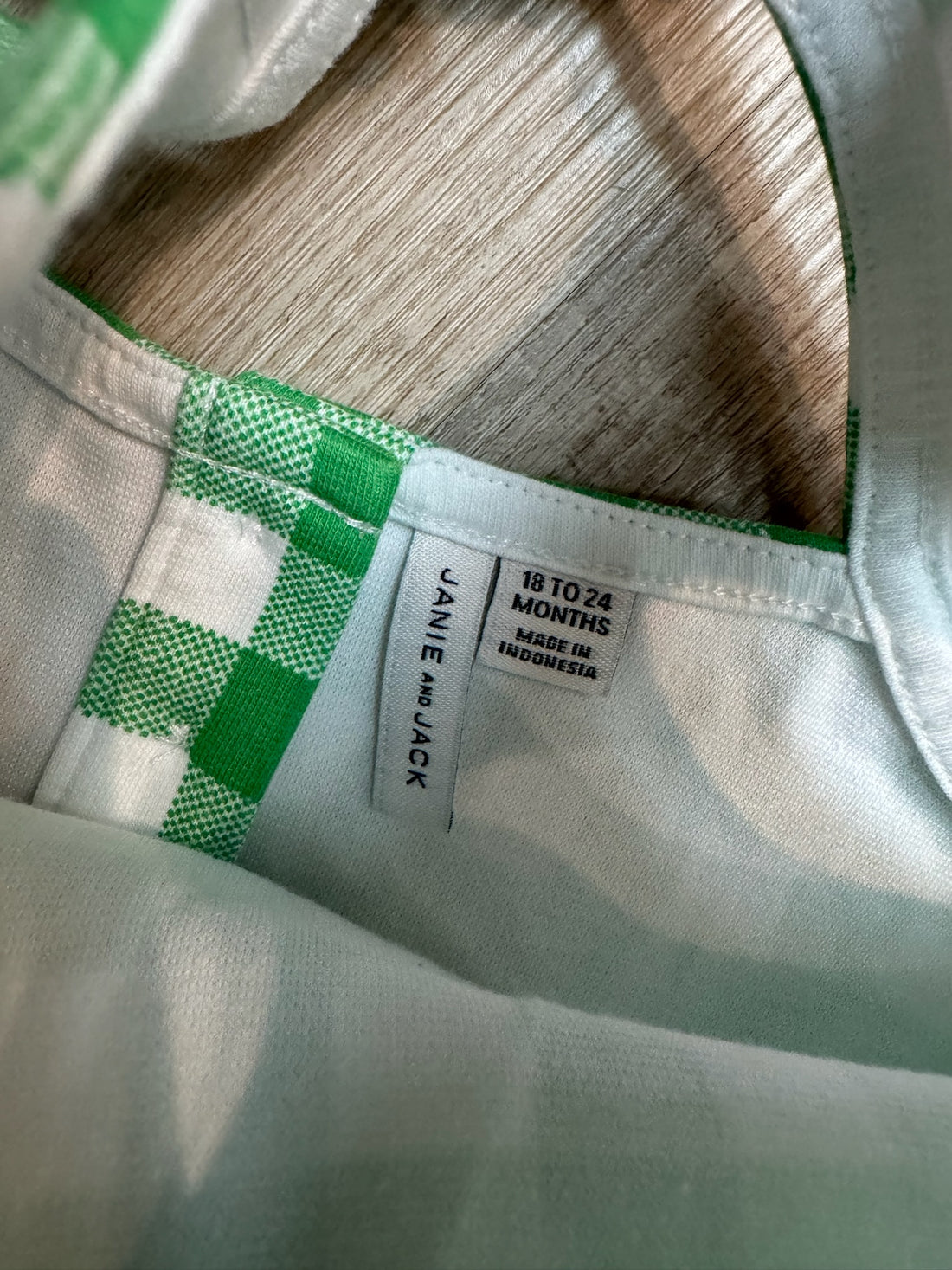 Janie & Jack Green Plaid Set