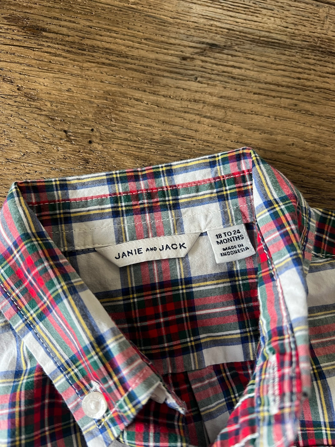 Janie & Jack Red Plaid Button Down