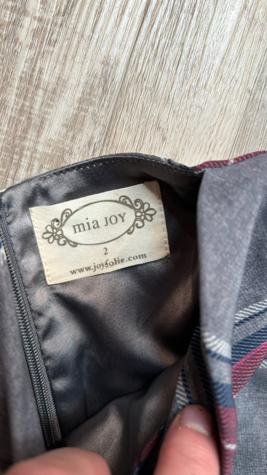 Mia Joy Grey Plaid Dress