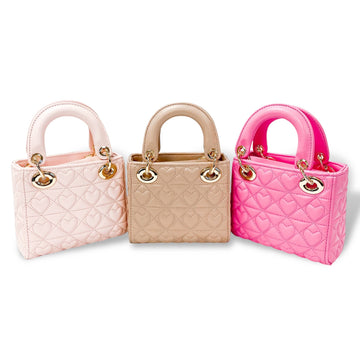 B1381 Heart-Quilted Bag (5 Colors)