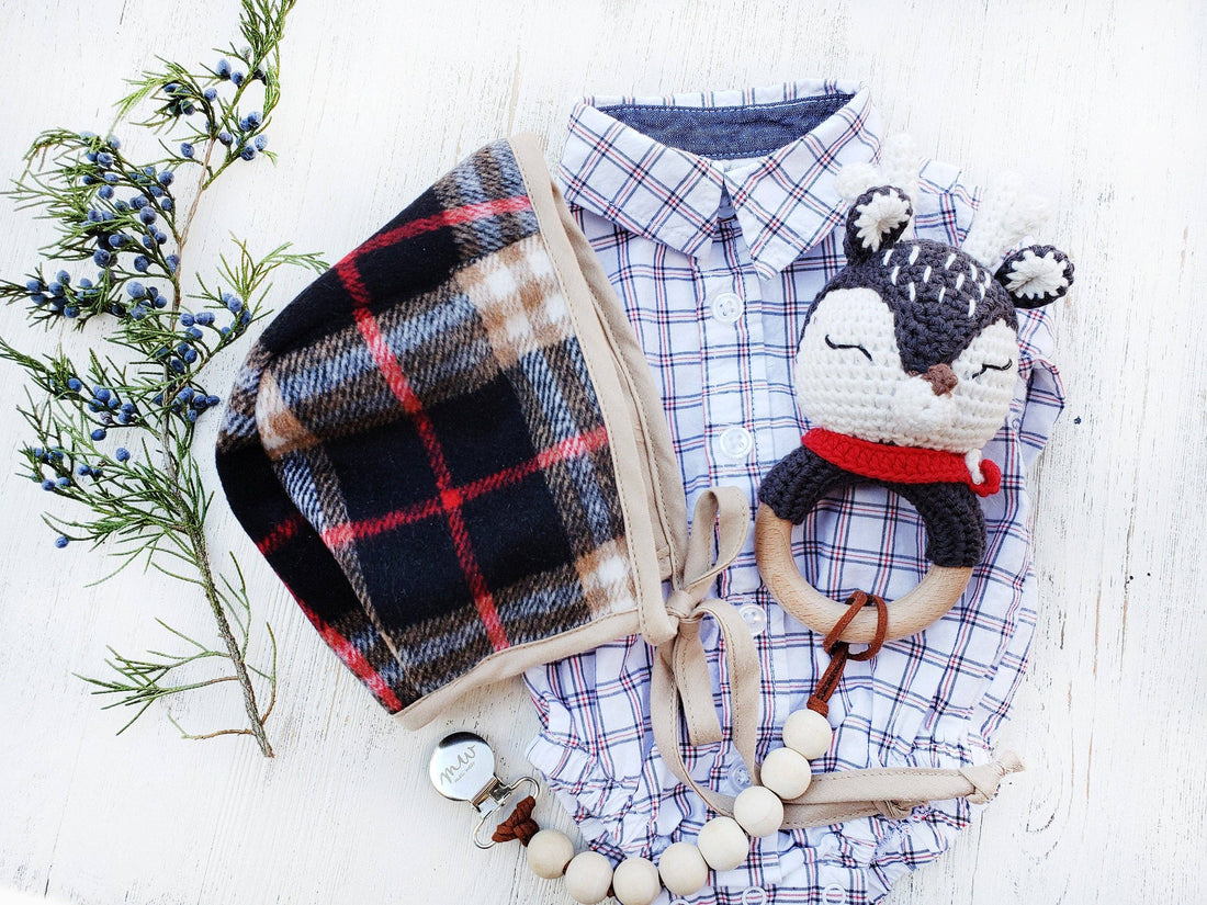 Christmas Plaid Bonnet