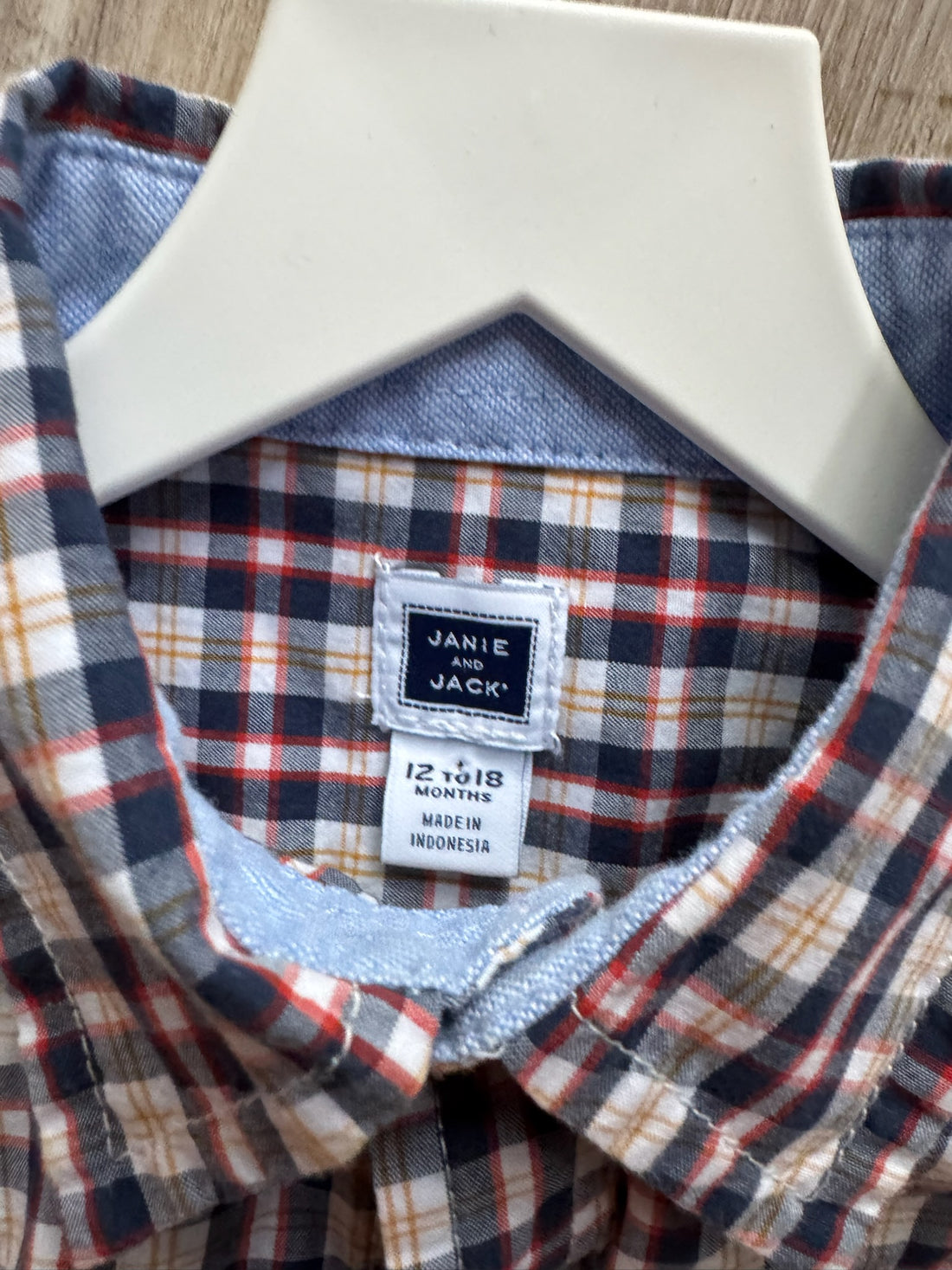 Janie & Jack Navy Plaid Button Down