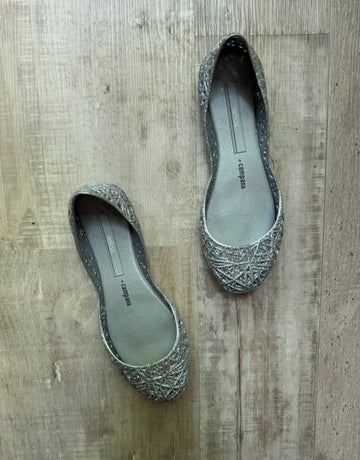 Mini Melissa Silver Mary Janes