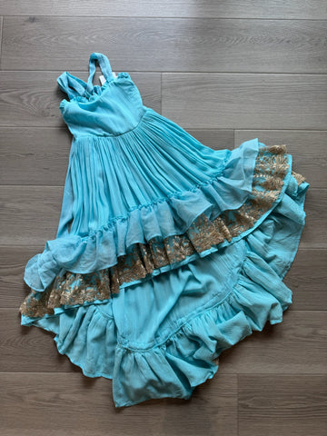 Two Roosters Blue Hi-Lo Dress - NEW