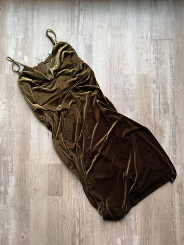 Taylor Brown Velour Dress