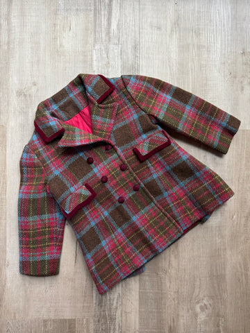 Vintage Wool Plaid Coat