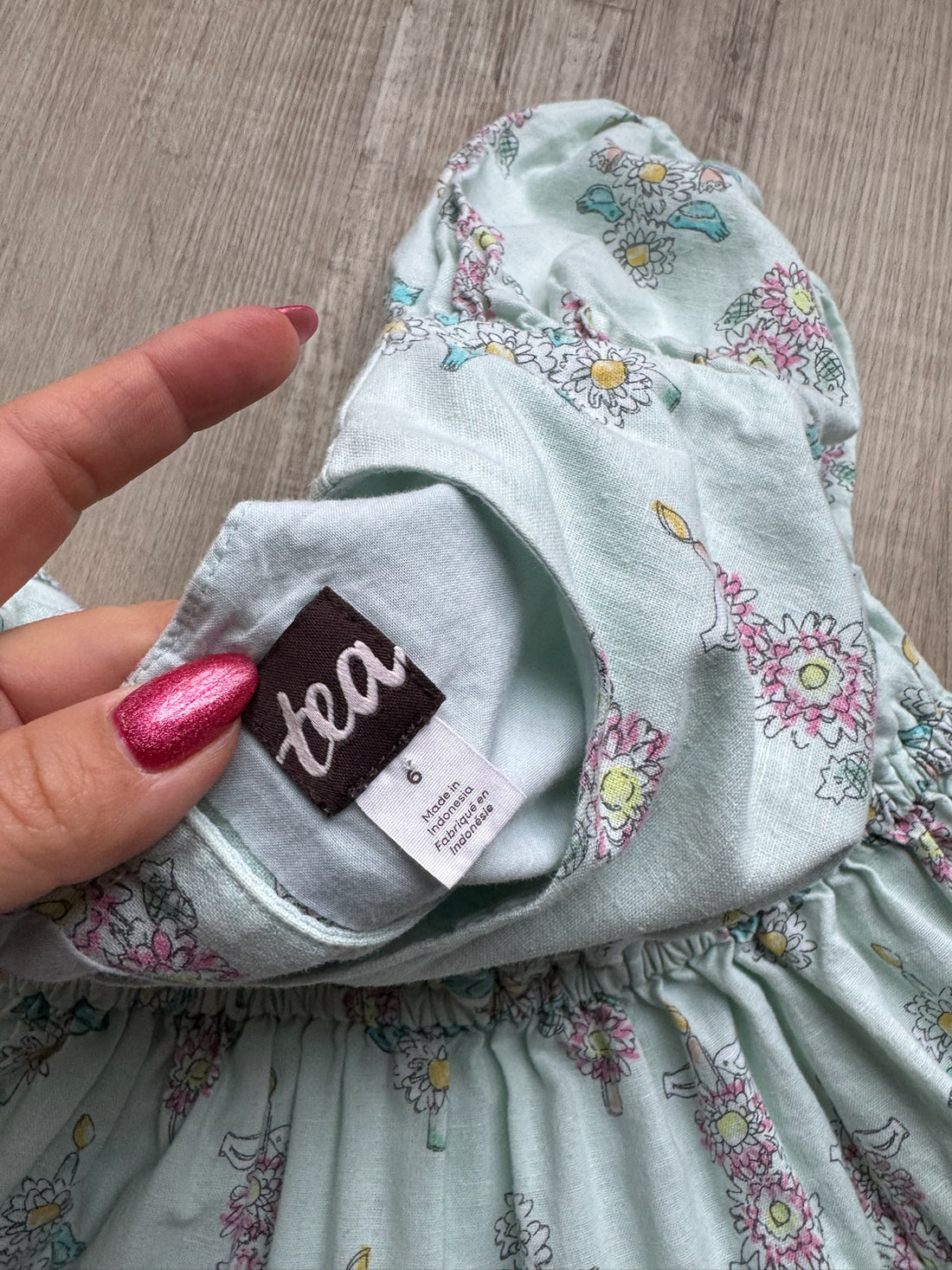 Tea Collection Blue Floral Linen Dress