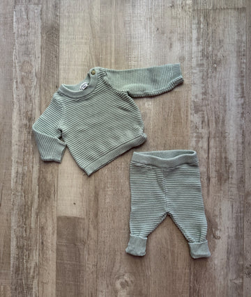 Janie & Jack Green Knit Set