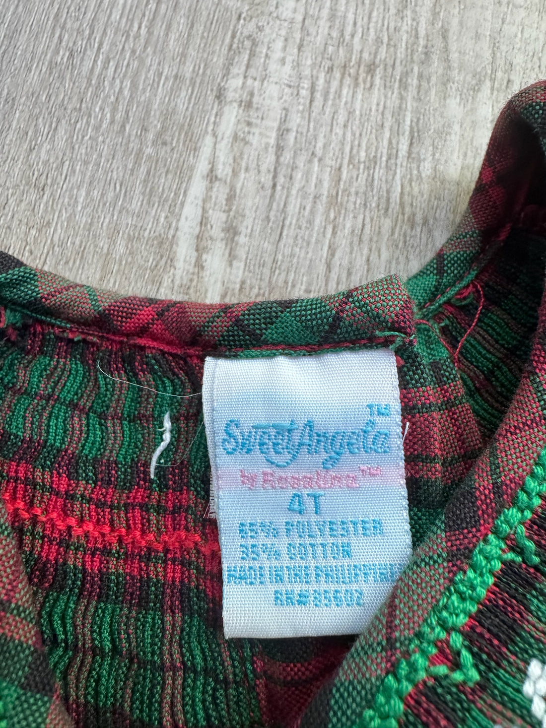 Sweet Angela Vintage Smocked Christmas Dress