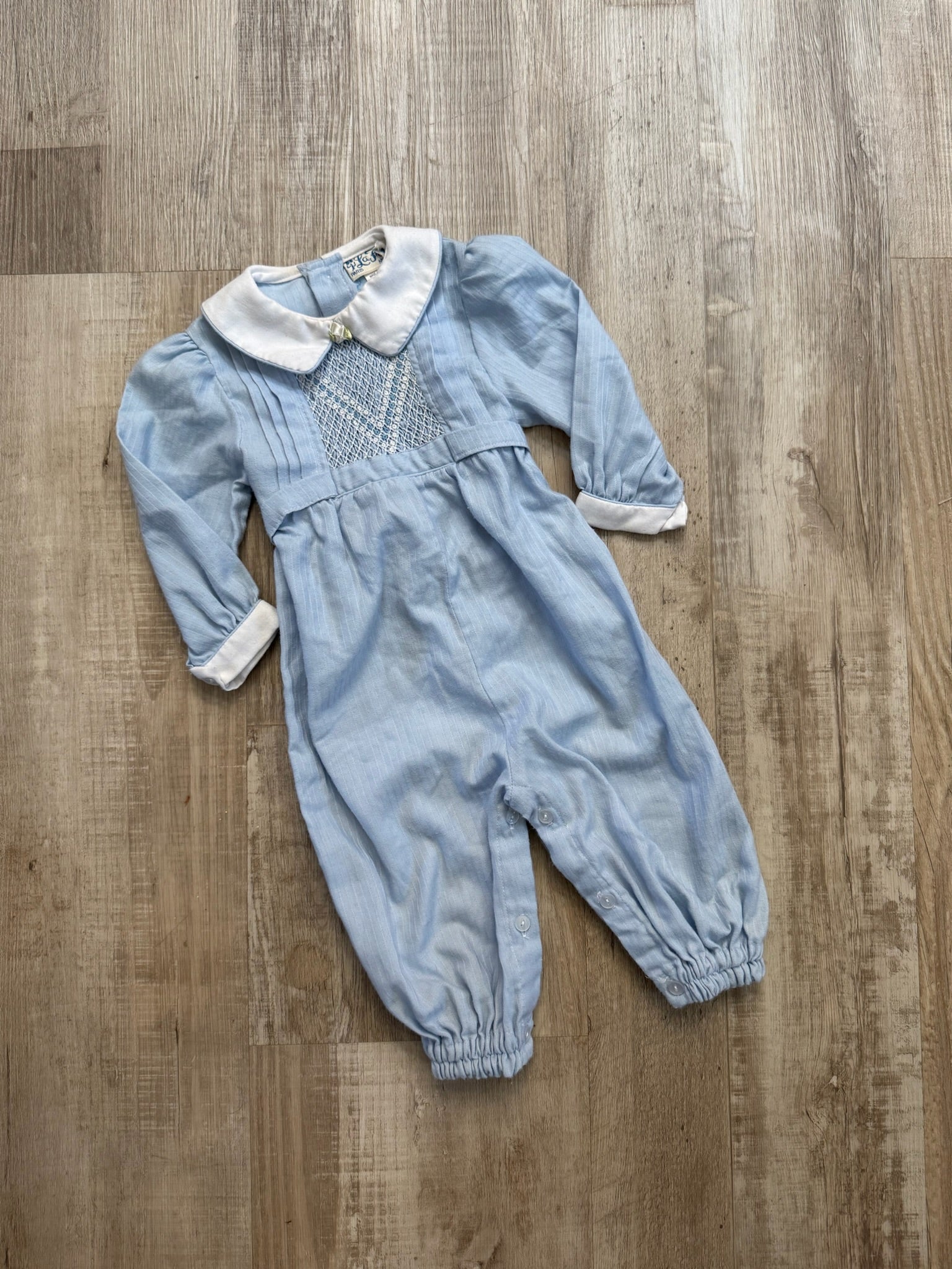 Vintage Blue Smocked Jumper