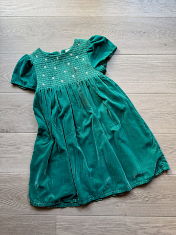 Boden Green Velour Dress