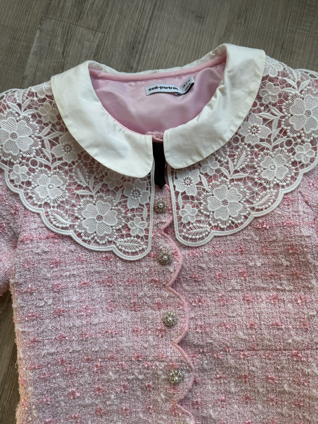 Self-Portrait Pink Tweed Dress