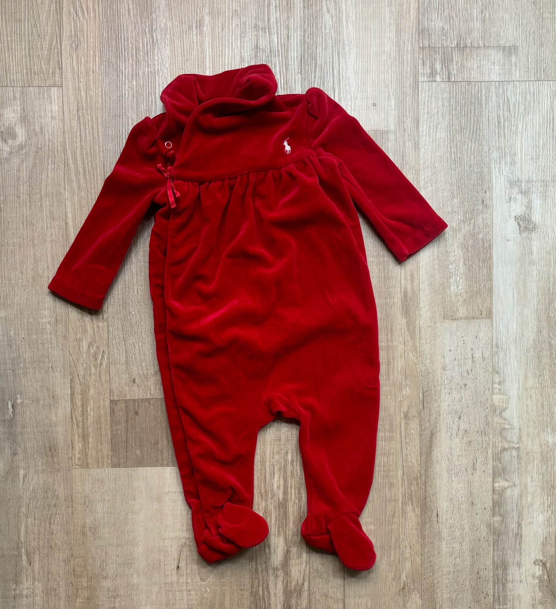 Ralph Lauren Red Velour Sleeper