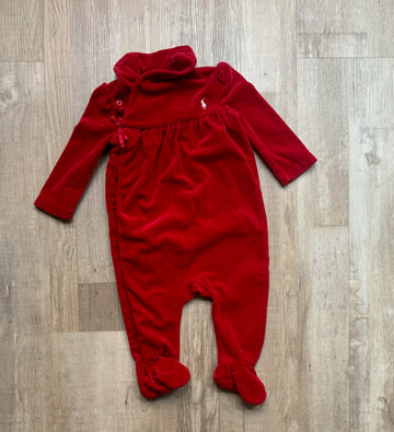 Ralph Lauren Red Velour Sleeper