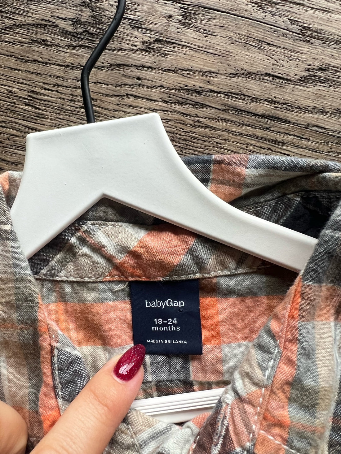 Gap Orange Plaid Button Down