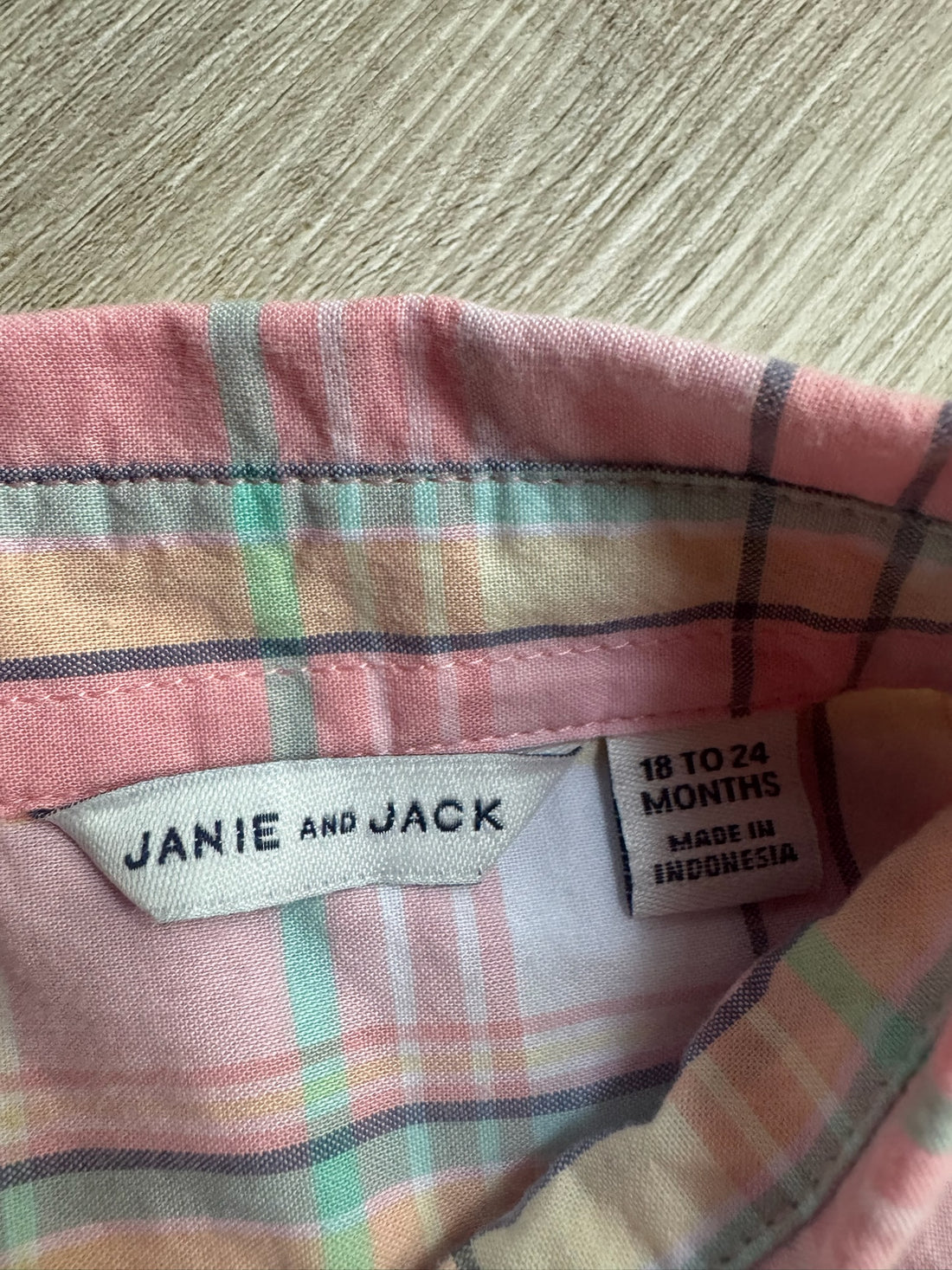Janie & Jack Pink Plaid Button Down