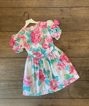 Vintage Bonnie Jean Pink Floral Dress