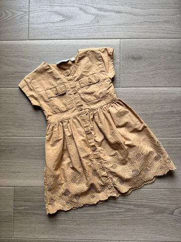 Janie & Jack Tan Eyelet Dress