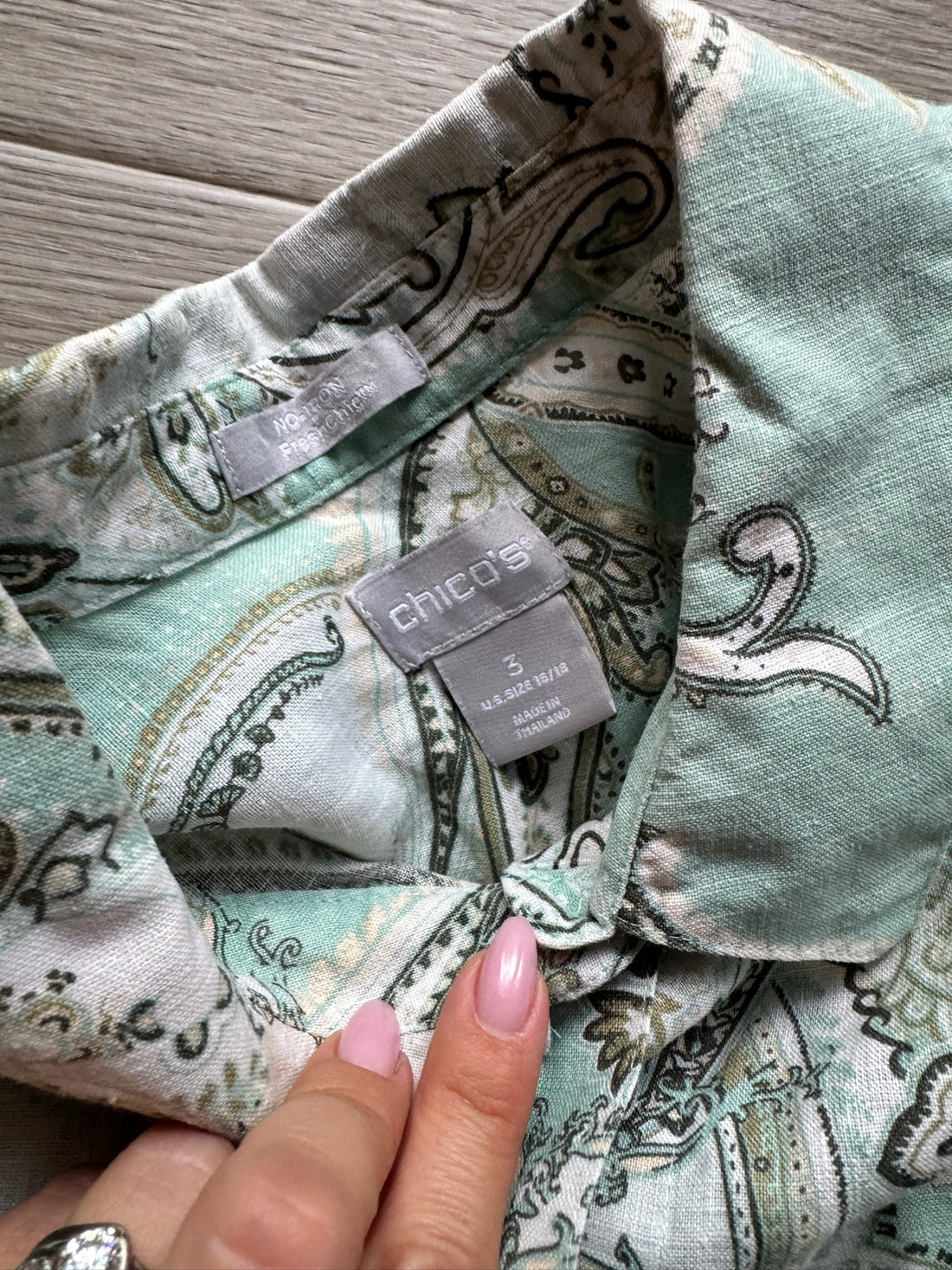 Chico’s Paisley Print Button Down