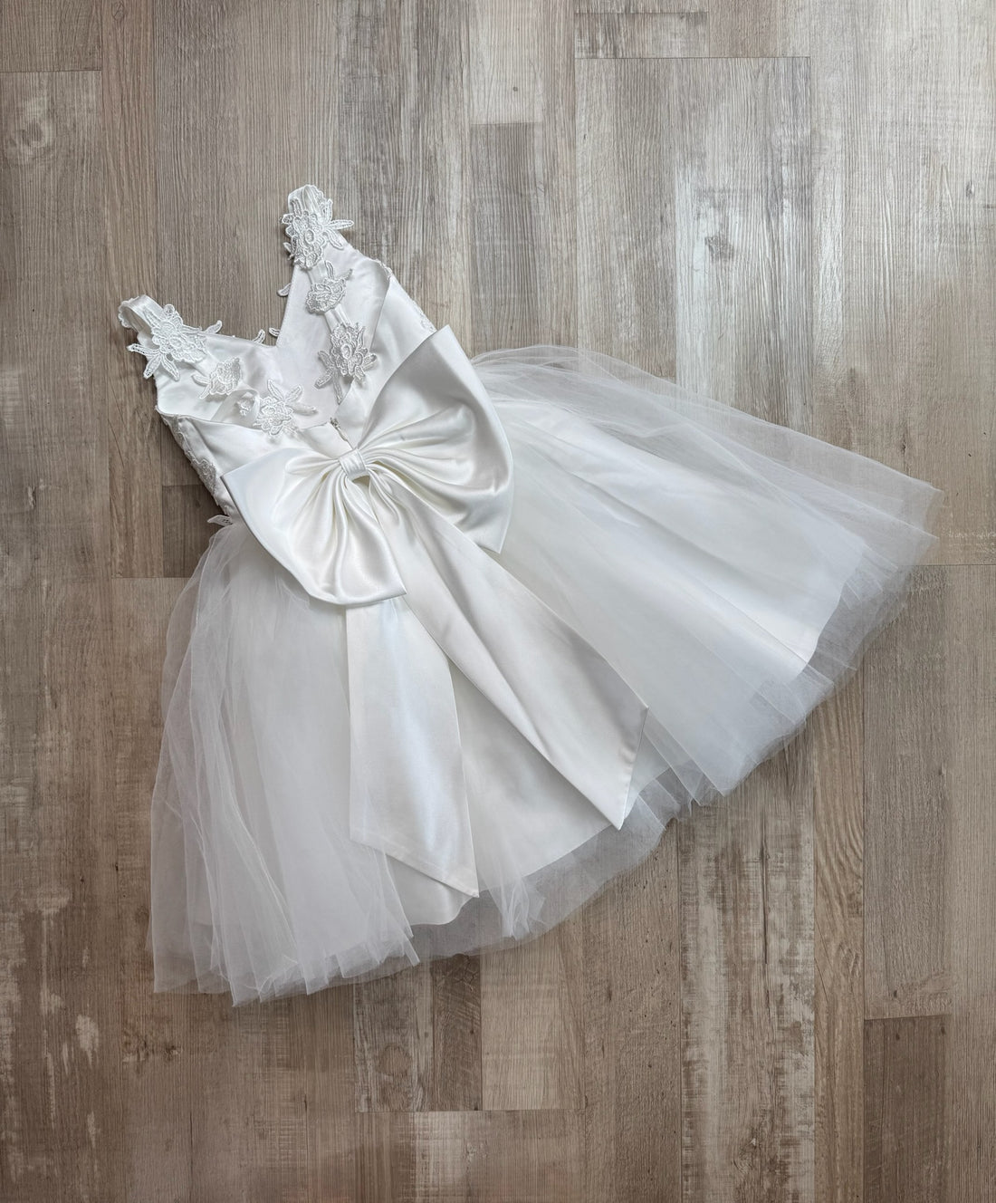 Boutique White Flowergirl Tulle Dress