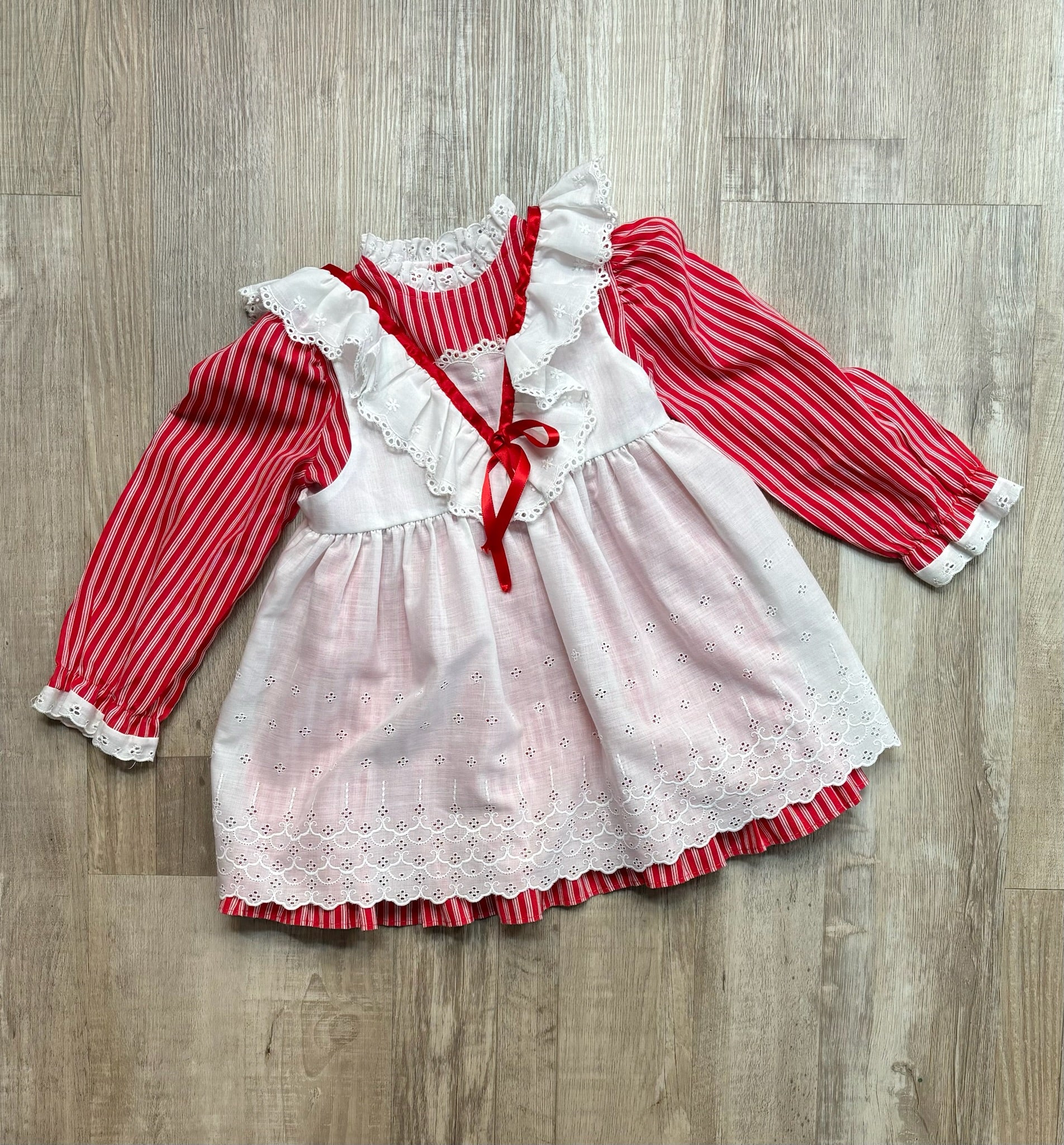 Youngland Vintage Red Apron Dress