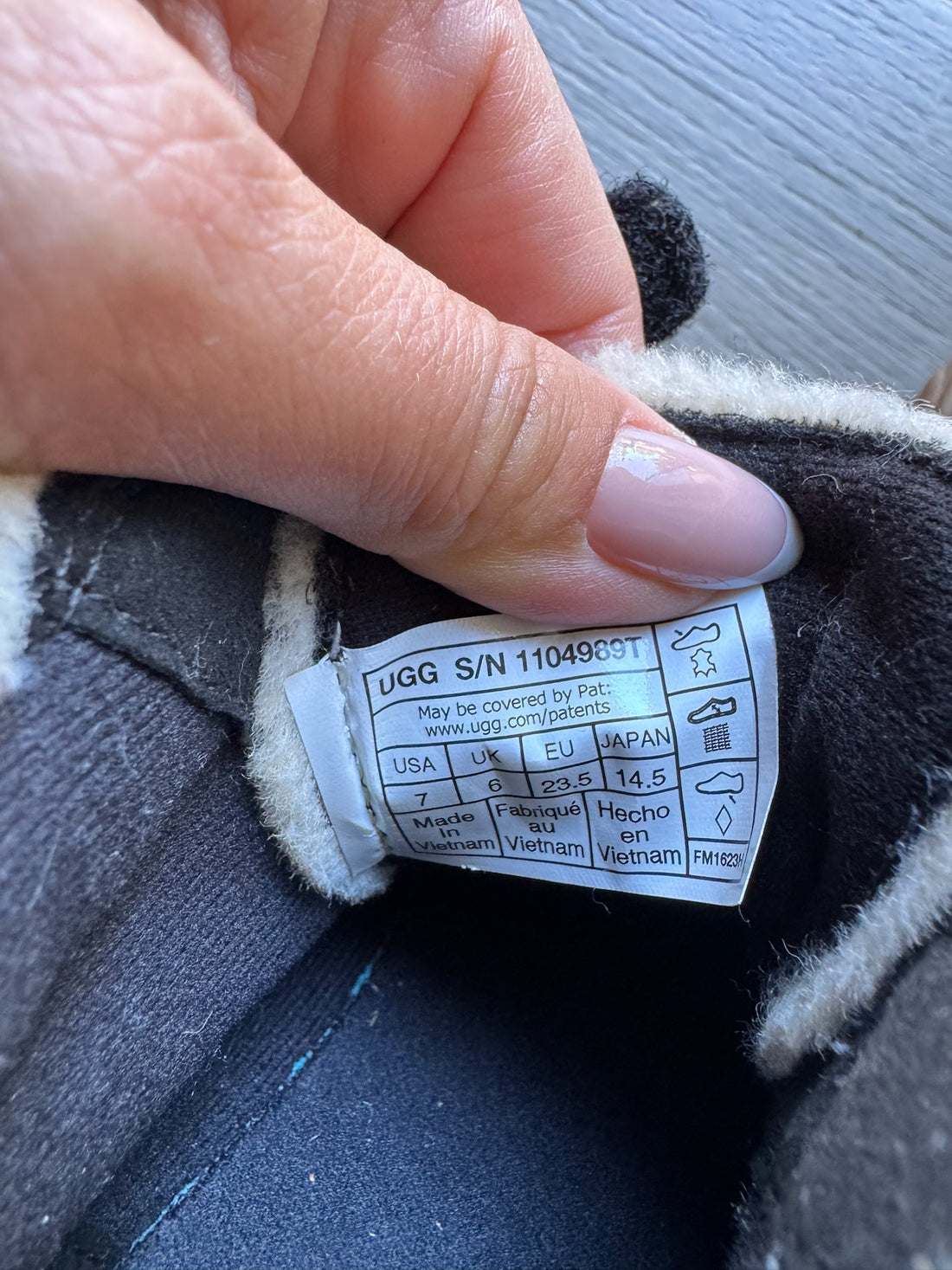 UGG Black Leather Velcro Boots