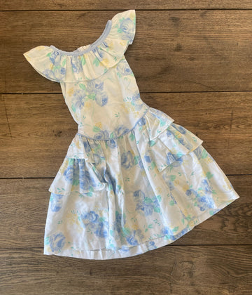 Polly Flinders Blue Floral Vintage Dress