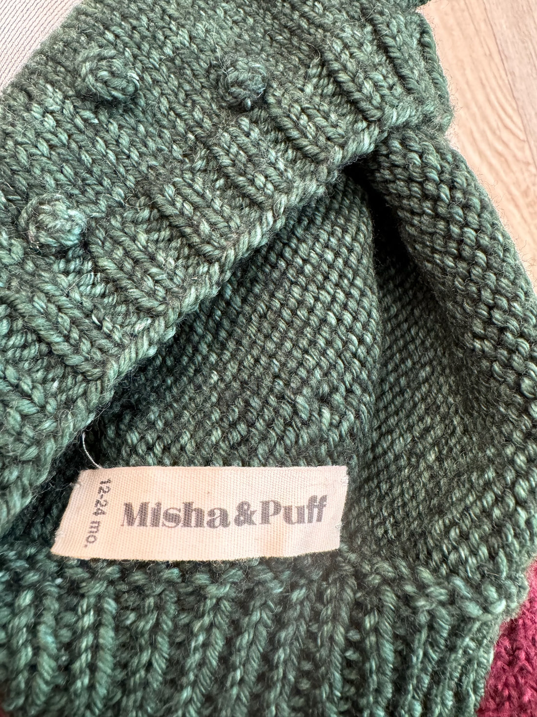 Misha & Puff Green Wool Bonnet
