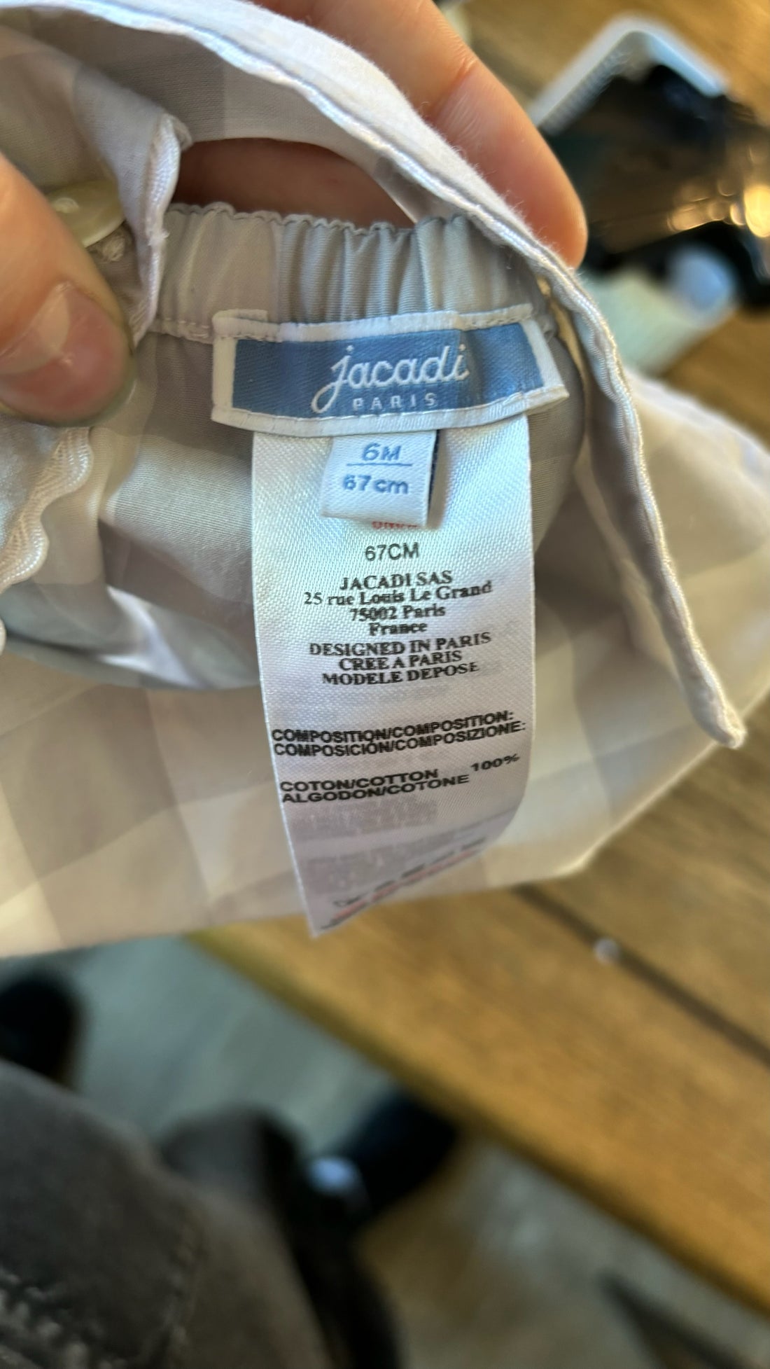 Jacadi Grey Plaid Bubble