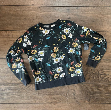 Divided Floral Pullover