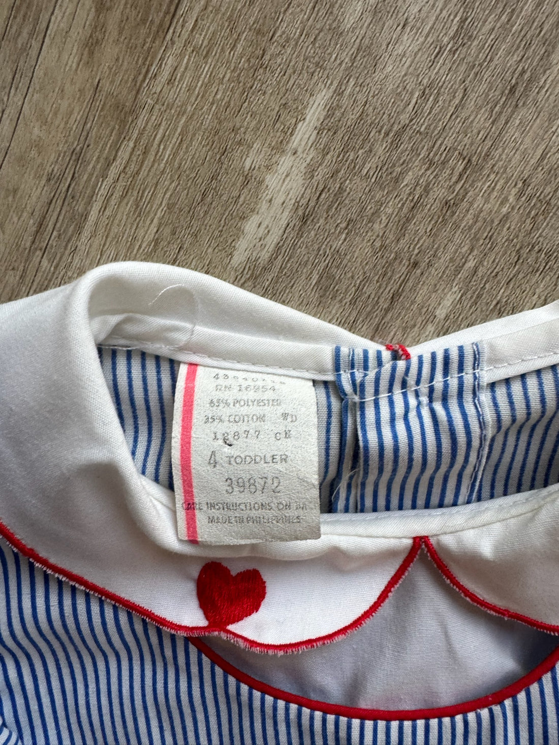 Vintage Blue Striped Heart Dress