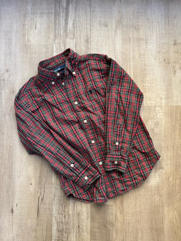 Ralph Lauren Red & Green Plaid Button Down Shirt
