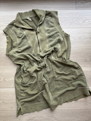 Daily Practice Green Half Zip Tunic