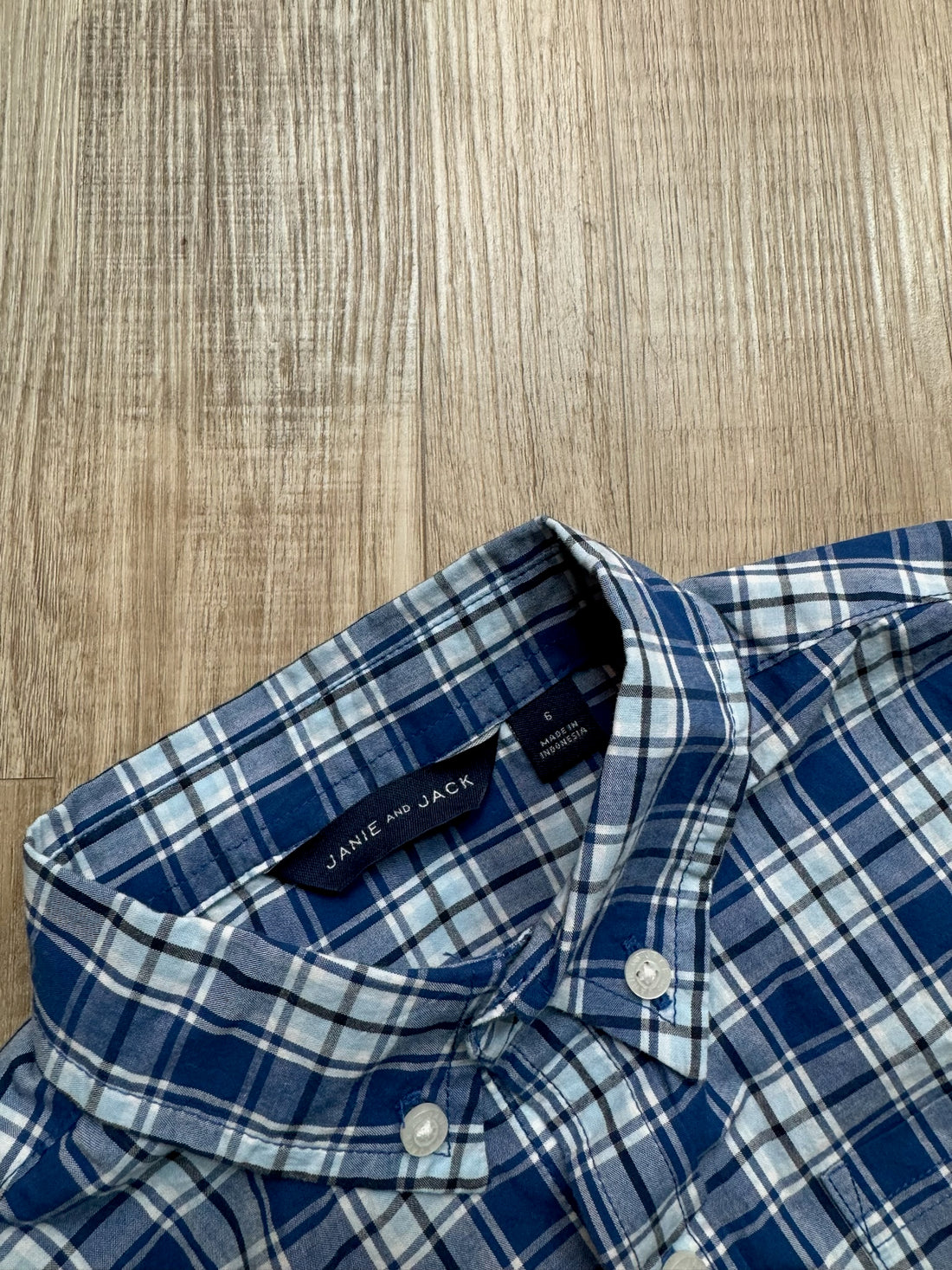 Janie & Jack Blue Plaid Button Down