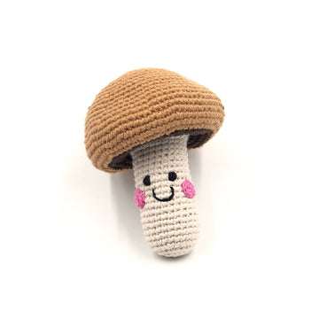 Handmade Rattle - Brown Mushroom