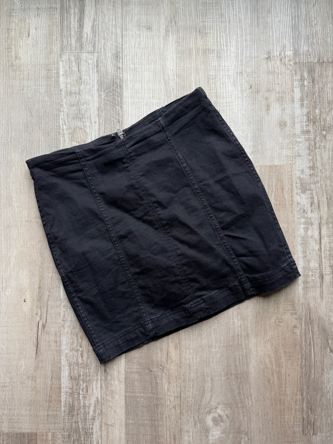 Free People Black Jean Skirt