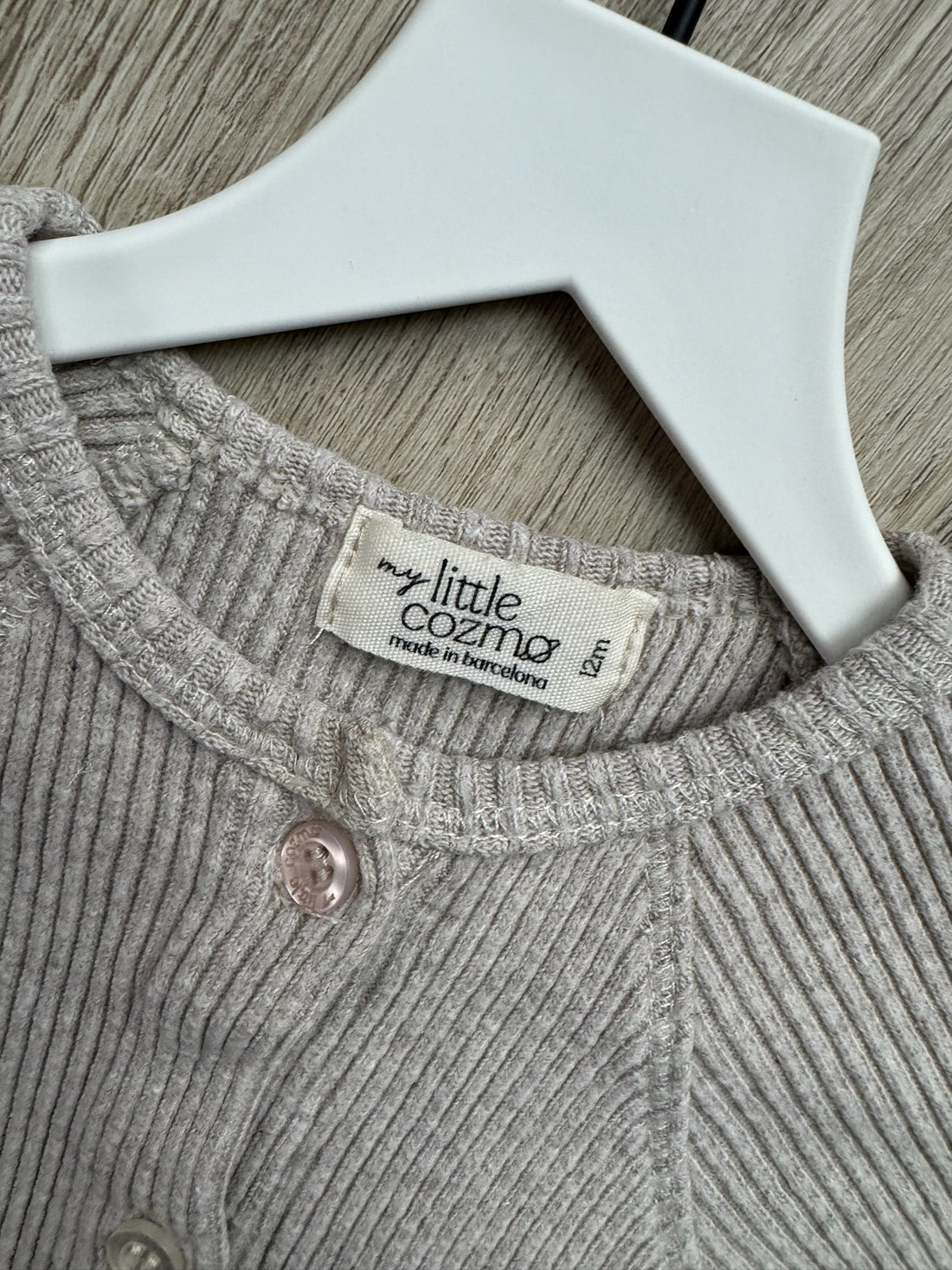 Little Cozmo Grey Ribbed Romper