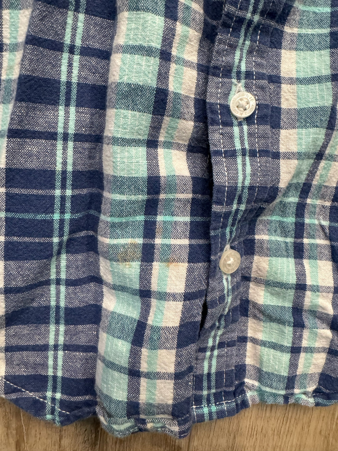 Janie & Jack Blue Plaid Button Down - AS IS