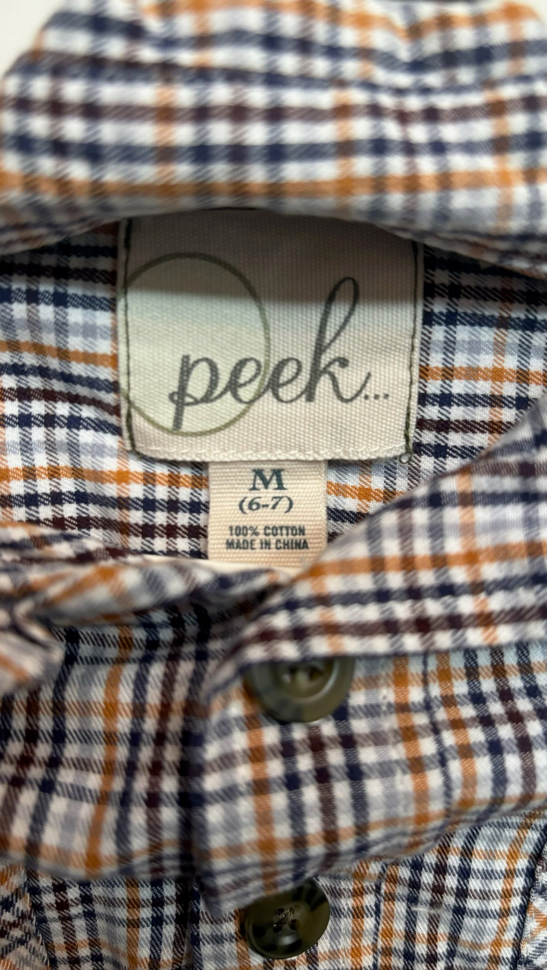 Peek Navy Plaid Button Down