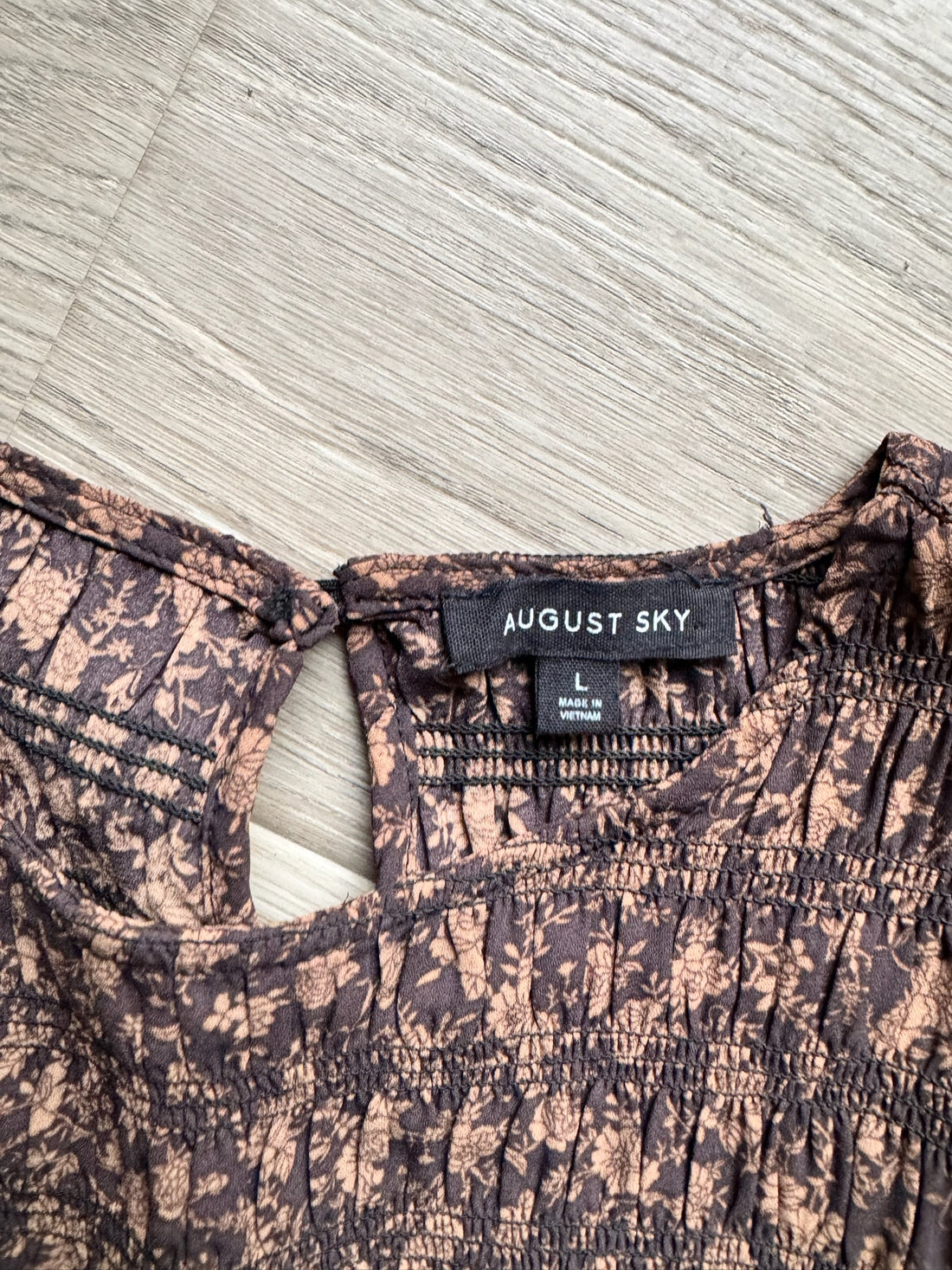 August Sky Brown Floral Maxi Dress